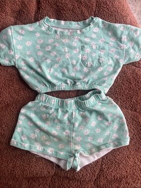 Mint Floral Two-Piece Lounge Set